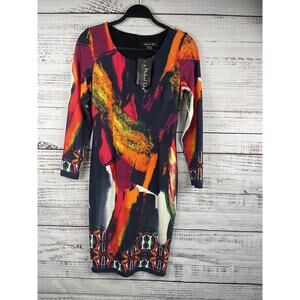 Michael Tyler Collections Women's Size XS Multicolor Abstract Print Long Sleeve
